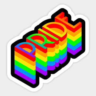 Pride Rainbow Layered Text design Sticker